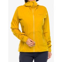 Kurtka z membraną damska Rab Kinetic 2.0 Jacket. Żółte kurtki sportowe damskie RAB, bez wzorów, bez ramiączek, bez kaptura, trekkingowe. Za 749.99 zł.