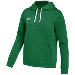Bluza damska Nike Park 26 Fleece Hoodie. Zielone bluzy damskie Nike, bez wzorów, z bawełny, sportowe, bez ramiączek, bez kaptura. Za 186.99 zł.