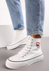 Białe Trampki za Kostkę na Platformie Zuiena. Białe trampki i tenisówki damskie Renee, bez wzorów, za kostkę, bez zapięcia. Za 44.99 zł.