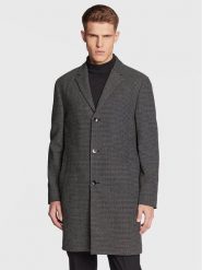 Calvin Klein Płaszcz wełniany Statement K10K109952 Czarny Regular Fit. Czarne płaszcze męskie Calvin Klein, na zimę, l, bez wzorów, z bawełny, bez kołnierzyka, bez kaptura. Za 1,999.00 zł.
