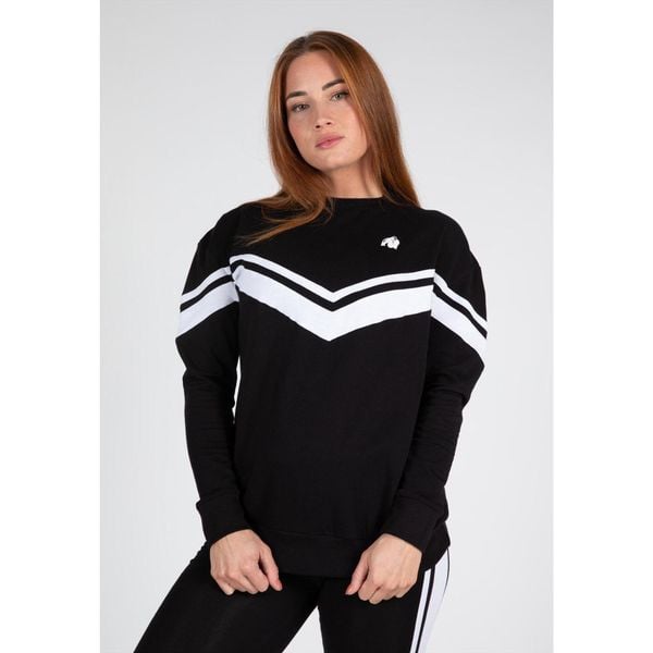 Hailey Duża bluza - Czarny. Czarne bluzy damskie GORILLA WEAR, bez wzorów, sportowe, bez ramiączek, bez kaptura. Za 305.00 zł.