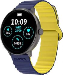 Canyon smartwatch Jacky SW-69, blue/yellow. Niebieskie zegarki smartwatch Canyon, bez wzorów. Za 279.98 zł.