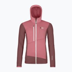 Bluza damska ORTOVOX Fleece Grid Hoody. Czerwone bluzy damskie ORTOVOX, bez wzorów, sportowe, bez ramiączek, bez kaptura. Za 909.99 zł.