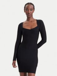 Guess Sukienka koktajlowa W6BK84 Z1787 Czarny Slim Fit. Czarne sukienki damskie Guess, m, z aplikacjami, z wiskozy, wizytowe, bez kołnierzyka, bez ramiączek. Za 694.99 zł.
