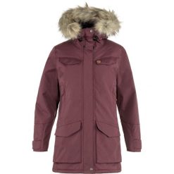 Płaszcz damski Fjallraven Nuuk Parka. Czerwone parki damskie Fjällräven, na zimę, m, bez wzorów, z futra, bez kaptura. Za 1,846.89 zł.