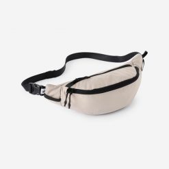 Torebka nerka ripstop 2 kieszenie. Brązowe saszetki i nerki męskie Decathlon, bez wzorów, z materiału. Za 39.99 zł.