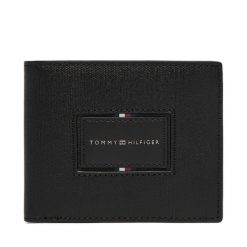 Portfel Tommy Hilfiger. Czarne portfele męskie Tommy Hilfiger, bez wzorów. Za 349.99 zł.