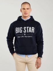 Bluza męska z kapturem z logo BIG STAR granatowa Ashlyno 403. Niebieskie bluzy męskie BIG STAR, l, z aplikacjami, z dzianiny, z kapturem. W wyprzedaży za 229.99 zł.