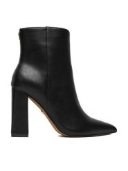 Nine West Botki CEO-HANA-01 Czarny. Czarne botki damskie Nine West, bez wzorów, z materiału, bez obcasa, na słupku, bez zapięcia. Za 279.99 zł.