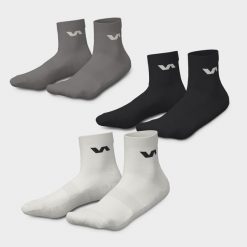 Varlion Pro Gym 3 pary skarpet męskich biały/szary/czarny. Czarne skarpety męskie VARLION, bez wzorów, z dzianiny. Za 160.99 zł.