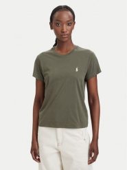 Polo Ralph Lauren T-Shirt 211B14605023 Zielony Regular Fit. Zielone t-shirty damskie Polo Ralph Lauren, m, bez wzorów, z bawełny, bez kołnierzyka, bez ramiączek. Za 399.99 zł.