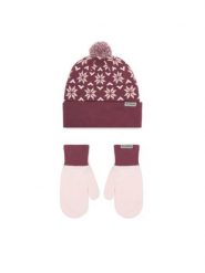 Columbia Zestaw czapka i rękawiczki Snowflake 2180781 Różowy ciemny. Czerwone czapki damskie Columbia, bez wzorów. Za 179.99 zł.