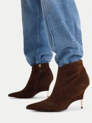 GINO ROSSI Botki EO-SLT26126S-T0403-1 Brązowy. Brązowe botki damskie Gino Rossi, bez wzorów, ze skóry, bez obcasa, na szpilce, bez zapięcia. Za 599.99 zł.