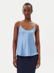 MAX&Co. Top Betel 2516161014200 Niebieski Regular Fit. Niebieskie topy damskie MAX&Co., bez wzorów, z jedwabiu, bez kołnierzyka, bez ramiączek. Za 399.99 zł.