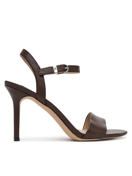 LAUREN RALPH LAUREN Sandały 802940727011 Brązowy. Brązowe sandały damskie Lauren Ralph Lauren, bez wzorów, ze skóry, bez obcasa, na szpilce, bez zapięcia. Za 449.99 zł.