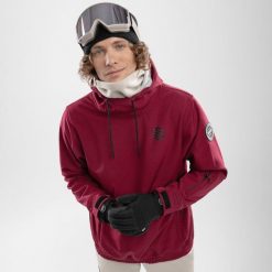 Kurtka snowboardowa męska W1 Groenland. Brązowe kurtki męskie SIROKO, l, bez wzorów, z softshellu, bez kaptura, narciarskie. W wyprzedaży za 220.95 zł.