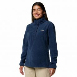 Bluza polarowa damska Columbia Benton Springs 1/2 Snap Pullover Fleece II. Niebieskie bluzy damskie Columbia, bez wzorów, z polaru, sportowe, bez ramiączek, bez kaptura. Za 186.85 zł.