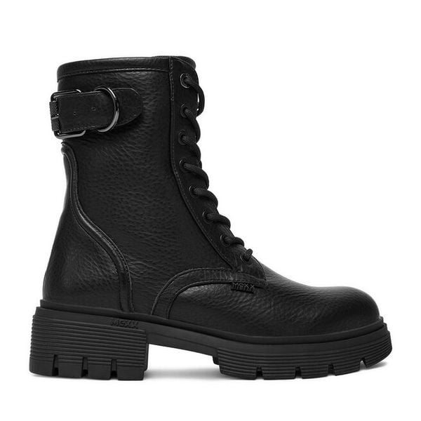 Trzewiki MEXX. Czarne botki damskie Mexx, bez wzorów, bez obcasa, na płaskiej podeszwie, bez zapięcia. Za 239.99 zł.