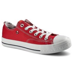 Czerwone Trampki Lee Cooper Damskie Stylowe Buty. Czerwone trampki i tenisówki damskie Lee Cooper, bez wzorów, z materiału, bez zapięcia. Za 89.99 zł.