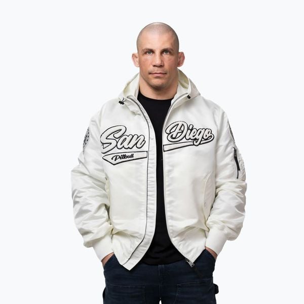 Kurtka męska Pitbull Aero Flight Hooded. Białe kurtki męskie PITBULL, l, bez wzorów, z materiału, bez kaptura. Za 319.99 zł.