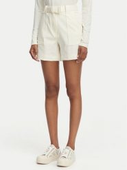 Guess Szorty materiałowe W6GD01 W1415 Kremowy Regular Fit. Białe szorty damskie Guess, z aplikacjami, z materiału. Za 434.99 zł.