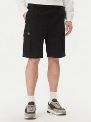 Calvin Klein Jeans Szorty materiałowe LV04RB618G Czarny Regular Fit. Czarne szorty męskie Calvin Klein Jeans, bez wzorów, z bawełny. Za 369.99 zł.
