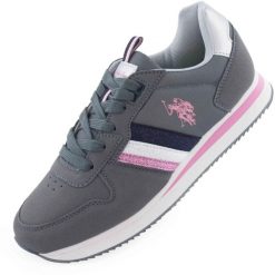 Obuwie damskie U.S. Polo Assn. trampki szare. Czerwone trampki i tenisówki damskie U.S. Polo Assn., z aplikacjami, z materiału, bez zapięcia. Za 254.99 zł.