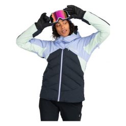 Kurtka snowboardowa damska ROXY Luna Frost. Fioletowe kurtki sportowe damskie Roxy, na zimę, s, bez wzorów, bez ramiączek, bez kaptura, narciarskie. Za 939.99 zł.