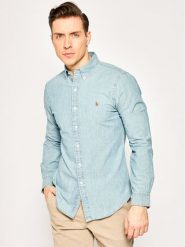 Polo Ralph Lauren Koszula Core Replen 710548538 Niebieski Slim Fit. Niebieskie koszule męskie Polo Ralph Lauren, m, bez wzorów, z bawełny, bez kołnierzyka, bez ramiączek. Za 489.99 zł.