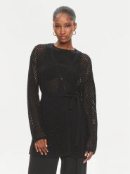 TWINSET Kardigan 241TT3083 Czarny Regular Fit. Czarne kardigany damskie Twinset, l, bez wzorów, ze lnu, bez kołnierzyka. Za 749.99 zł.