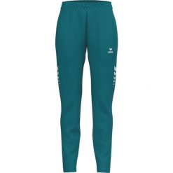 Spodnie treningowe Erima Celebrate 125 w kolorze niebieskim. Niebieskie spodnie dresowe damskie Erima, bez wzorów, z dzianiny, sportowe, na fitness i siłownię. Za 307.99 zł.