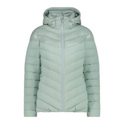 Kurtka puchowa z kapturem na zamek Sorona Aura damska CMP. Niebieskie kurtki sportowe damskie CMP, s, bez wzorów, z materiału, bez ramiączek, z kapturem, trekkingowe. Za 515.70 zł.