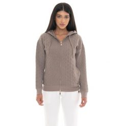 Leone 1947 Braid Damen, Bluza z geflochtenem Stoff, Kapuze, Reißverschluss. Brązowe bluzy damskie LEONE 1947 APPAREL, bez wzorów, z bawełny, sportowe, bez ramiączek, bez kaptura. W wyprzedaży za 191.56 zł.