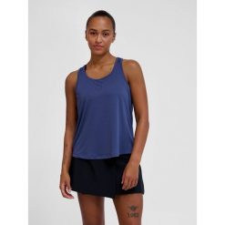 Damski tank top Hummel Court. Niebieskie topy damskie Hummel, bez wzorów, sportowe, bez kołnierzyka, bez ramiączek. Za 130.50 zł.