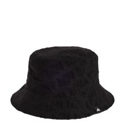 Czapka Monogram Bucket. Czarne czapki damskie Adidas, bez wzorów, z materiału. W wyprzedaży za 69.50 zł.