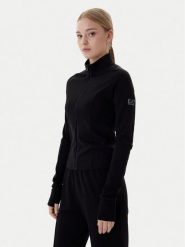 EA7 Emporio Armani Bluza 7W001150 AF12501 UC001 Czarny Slim Fit. Czarne bluzy damskie EA7 Emporio Armani, xs, bez wzorów, z syntetyku, bez ramiączek, bez kaptura. Za 539.99 zł.