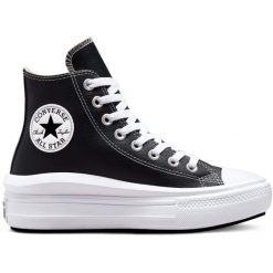 Buty sportowe Converse Chuck Taylor All Star Move Platform Leather. Czarne buty sportowe męskie Converse, bez wzorów, ze skóry ekologicznej, bez zapięcia, na fitness i siłownię. Za 490.00 zł.