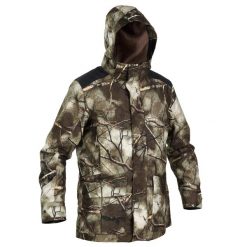 Kurtka myśliwska Solognac 500 3w1 Warm wodoodporna camo. Brązowe kurtki męskie SOLOGNAC, uniwersalny, bez wzorów, sportowe, bez kaptura. Za 699.99 zł.