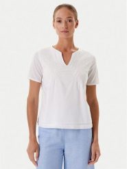 Tatuum Bluzka Simonetta T2509.051 Écru Regular Fit. Bluzki damskie Tatuum, bez wzorów, z bawełny, bez kołnierzyka, bez ramiączek. Za 179.99 zł.