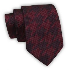 Krawat Alties (7 cm) - Ciemnoczerwony w Geometryczny Wzór. Czerwone krawaty i muchy Alties, bez wzorów, z tkaniny, eleganckie. Za 49.00 zł.