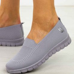 Szare sportowe buty damskie Potocki 16327. Szare obuwie sportowe damskie POTOCKI, na lato, bez wzorów, z tkaniny, bez zapięcia, na fitness i siłownię. Za 89.00 zł.