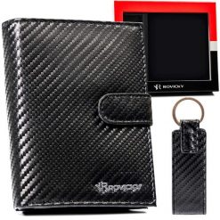 Elegancki portfel męski z systemem RFID Protect — Rovicky. Portfele męskie ROVICKY, bez wzorów, ze skóry. Za 63.99 zł.