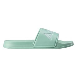 Klapki damskie Aquawave Amiro. Zielone klapki damskie AQUAWAVE, na lato, bez wzorów, z syntetyku, eleganckie, bez obcasa, bez zapięcia. Za 87.90 zł.