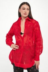 Koszula damska ażurowa ERMANNO SCERVINO LIFE. Koszule damskie Ermanno Scervino Life, w ażurowe wzory, bez kołnierzyka, bez ramiączek. Za 4,739.00 zł.