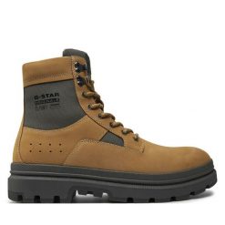 Trzewiki G-Star Raw. Brązowe botki męskie G-Star Raw, bez wzorów, retro, bez obcasa, bez zapięcia. Za 359.99 zł.