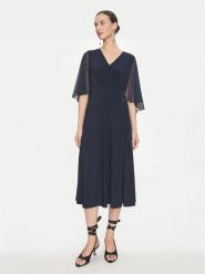 Joseph Ribkoff Sukienka koktajlowa 231757S24 Granatowy Regular Fit. Niebieskie sukienki damskie Joseph Ribkoff, s, bez wzorów, z syntetyku, wizytowe, bez kołnierzyka, bez ramiączek. Za 939.99 zł.