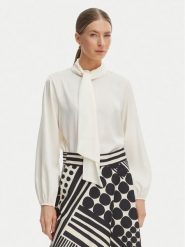 Rinascimento Bluzka CFC0127771003 Biały Regular Fit. Białe bluzki damskie Rinascimento, l, bez wzorów, z syntetyku, bez kołnierzyka, bez ramiączek. Za 399.99 zł.