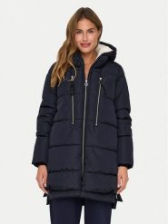 ONLY Płaszcz zimowy New Nora 15304792 Granatowy Regular Fit. Niebieskie płaszcze damskie ONLY, na zimę, l, bez wzorów, z syntetyku, bez kołnierzyka, bez kaptura. Za 369.99 zł.