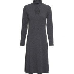 Sukienka bonprix szary melanż. Szare sukienki damskie bonprix, bez wzorów, z wiskozy, bez kołnierzyka, bez ramiączek, dopasowane. Za 22.99 zł.