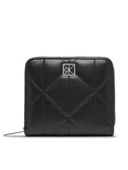 Calvin Klein Portfel Quilted Square Zip Around LV04F1121G Czarny. Czarne portfele damskie Calvin Klein, ze skóry. Za 289.99 zł.